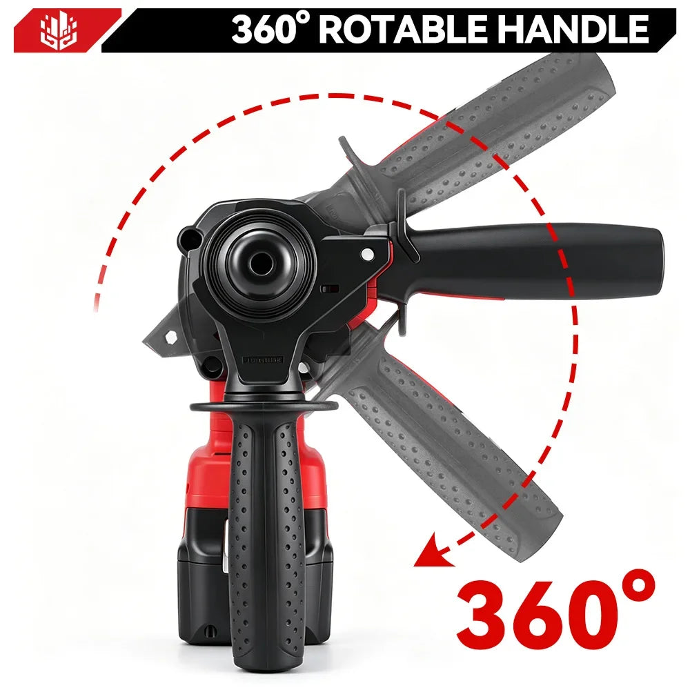ONEVAN 3500W Brushless Electric Rotary Hammer 4000RPM Cordless Portable Impact Drill Screw Power Tool For Makita 18V Battery Pin