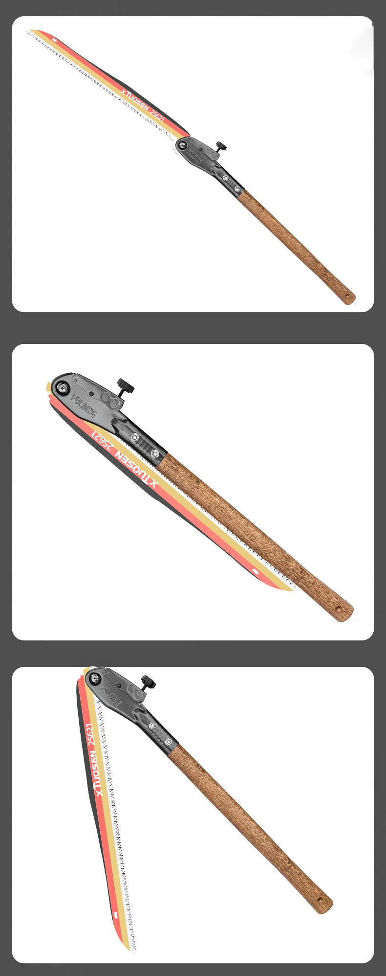 long saw for trimming trees Folding woodworking hand saw carbon steel sharp outdoor trimming tool wooden handle