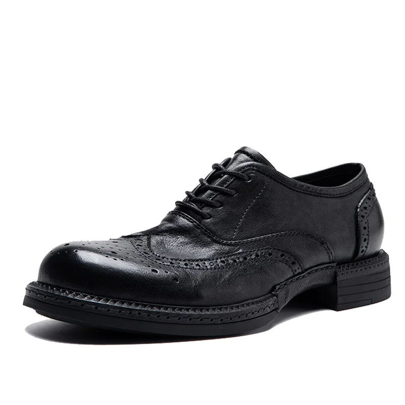 Soft Leather Mens Wedding Brogues Shoes Luxury Genuine Leather Spring Designer Handmade Quality Autumn Formal Social Shoes Man