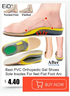 EiD New Arch Support 25mm Orthotic insole Black Leather orthotics Insoles for Flat Foot O/X Leg Corrected Shoe Sole insert pads