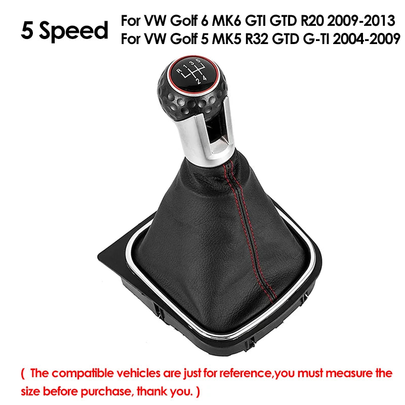 Pommeau de levier de vitesse pour VW Golf 5 MK5 R32 GTD GTI Golf 6 MK6 R20 2004-2013, levier de vitesse de voiture avec soufflet et couvercle de démarrage
