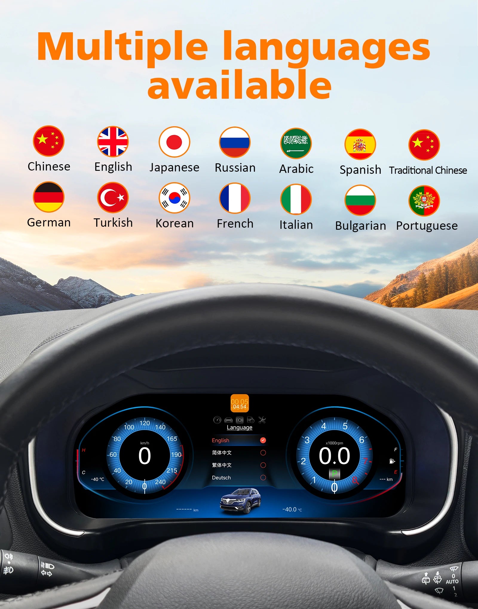 12.3 inch Digital Display Car Dashboard Cluster for Renault Koleos 2016-2020 Android Auto Carplay Panel Speedometer Cockpit Gauges Dash