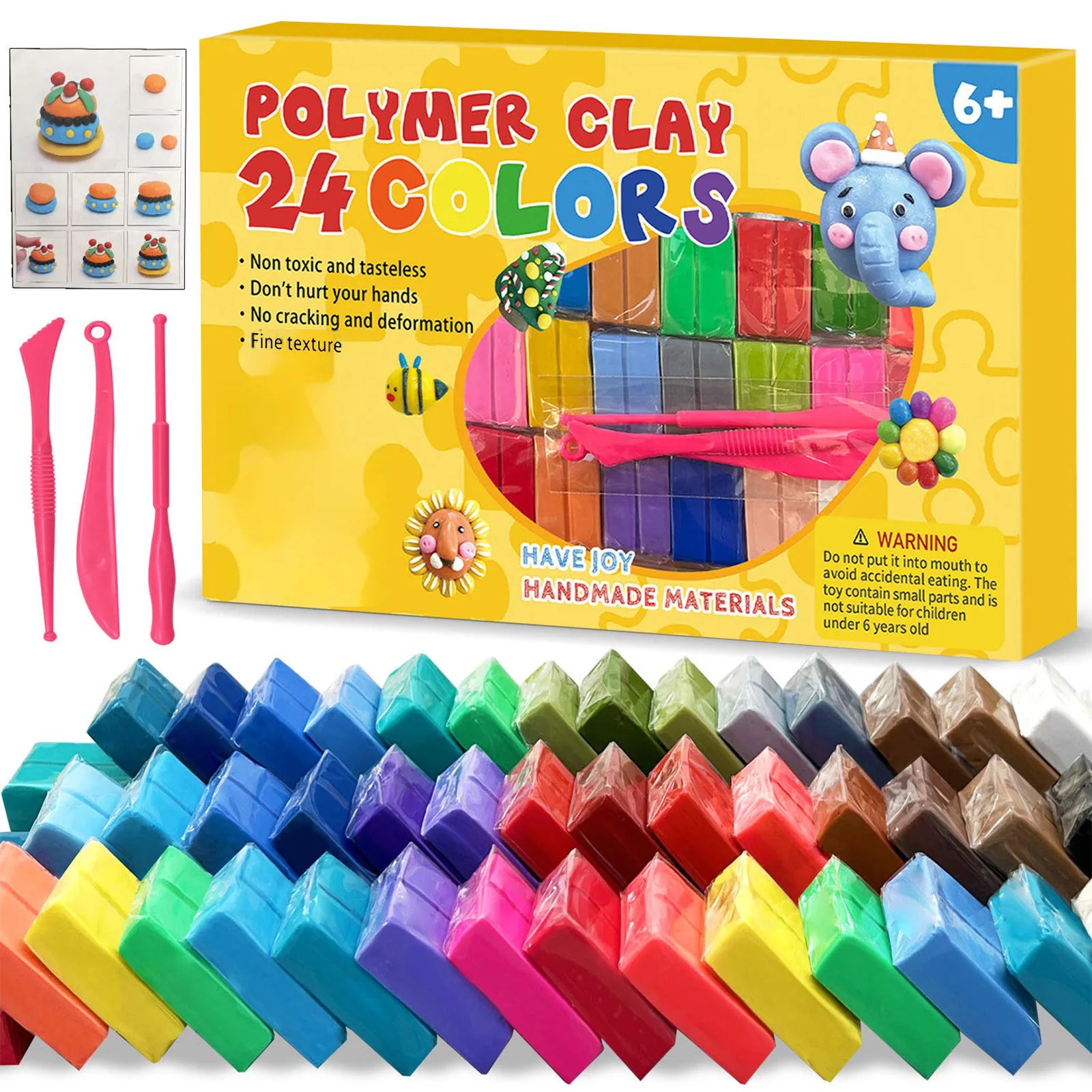 Colors Polymer Clay Blocks With Tools Kit Molding Craft Oven Bake Beginer Kids Diy Earrings Dolls Jewerly Accessories