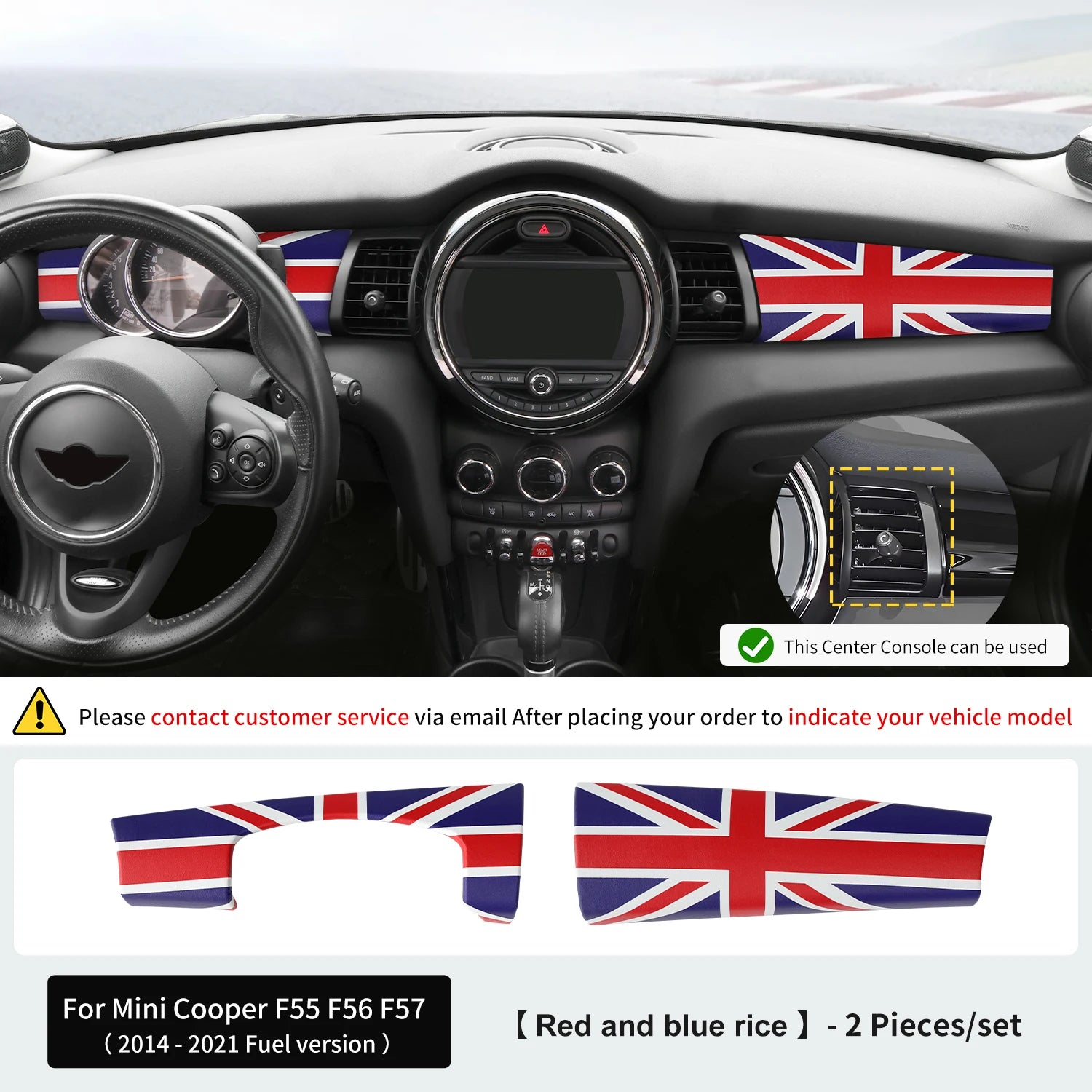 Car Dashboard Decorative Shell ABS Leather For Mini Cooper F55 F56 F57 2014-2021 Center Console Decorative Shell Car Accessories