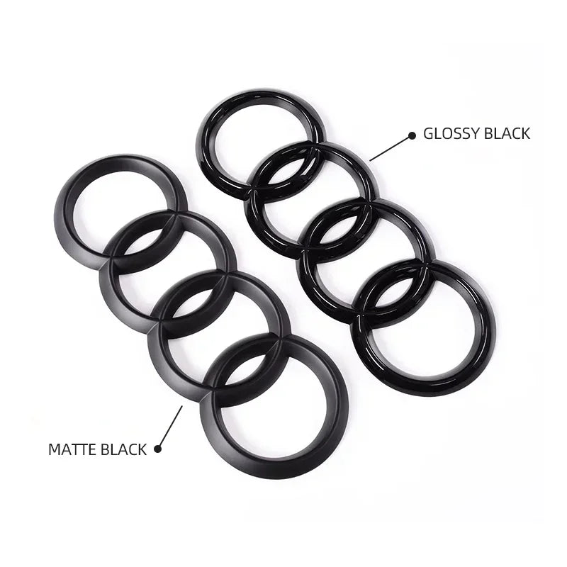 ABS Four Ring Car Logo Cover Front Grille Badge Rear Trunk Emblem Decal For Audi A3 A4 A5 A6 A7 A8 Q3 Q5 Q7 Q8 Car Accessories