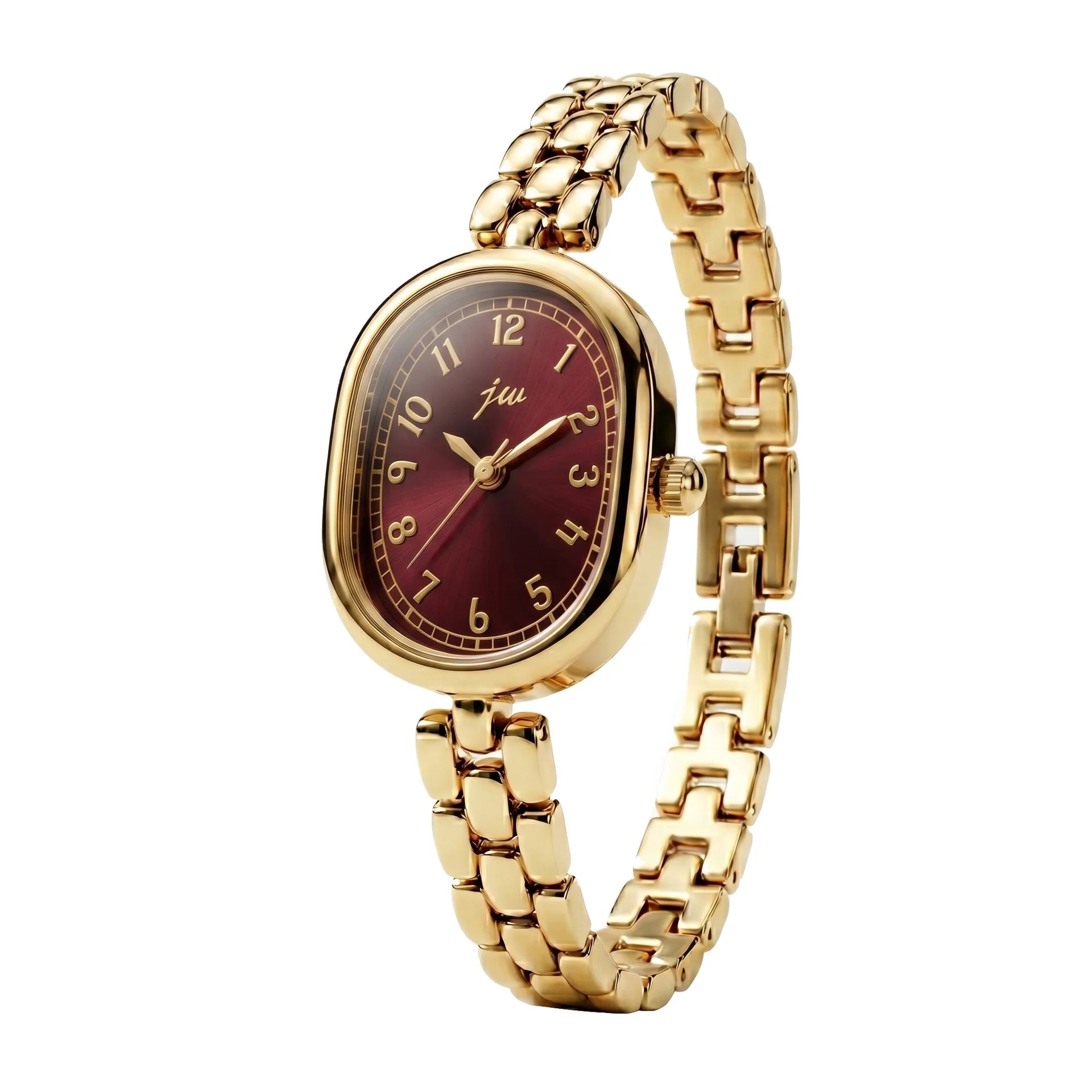 Watch Digital Dial Retro Oval Small Gold Watches Women Chain Strap Simple Female Fashion Light Luxury Quartz Clock Wristwatches