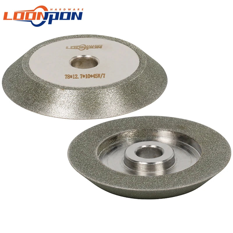 Loonpon Diamond Grinding Wheel Disc 78mm 3inch Diamond Wheel for Sharpening Tungsten Steel Milling Cutter Tool Grinder