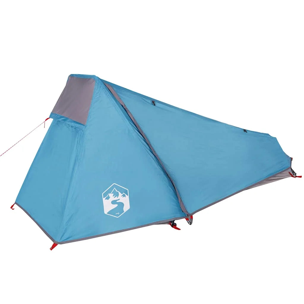 1-Person Blue Tunnel Tent Suitable for Outdoor Camping Use
