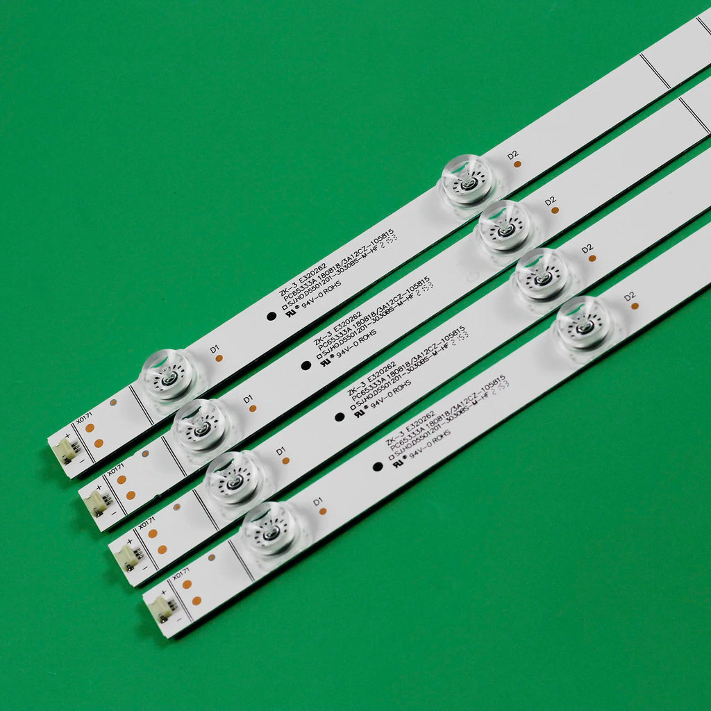 New 4pcs/Kit LED Strips for 55 TV SJ HO D5501201 3030BS M HF SJ.HO.D5501201-3030BS-M-HF 180818 PC65333A 1201969 55R6E