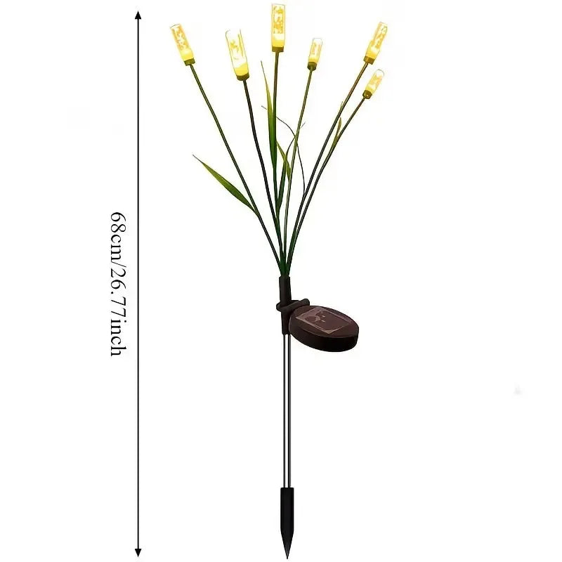 Outdoor Solar Firefly Reed Lights 6LED Swing Lamp Waterproof Pathway Lawn Street Garden Decoration Landscape Lighting