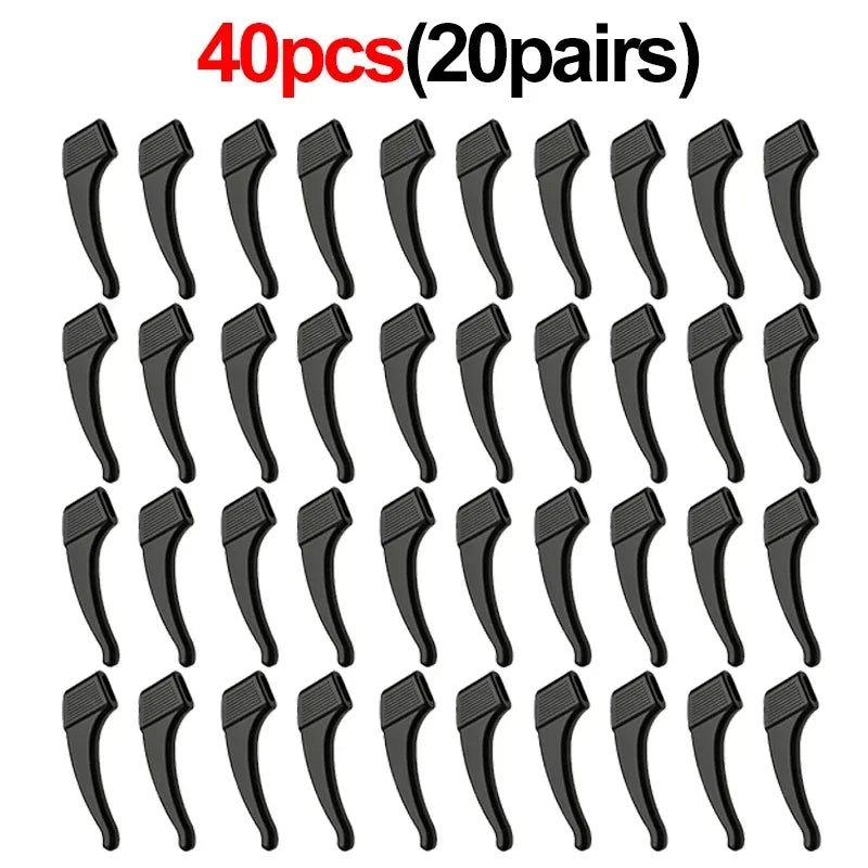 2/40pcs Silicone Ear Hook Anti-slip Glasses Leg Ear Sleeve Bracket Fastener Sunglasses Accessories Grip Anti-fall Eyewear Holder