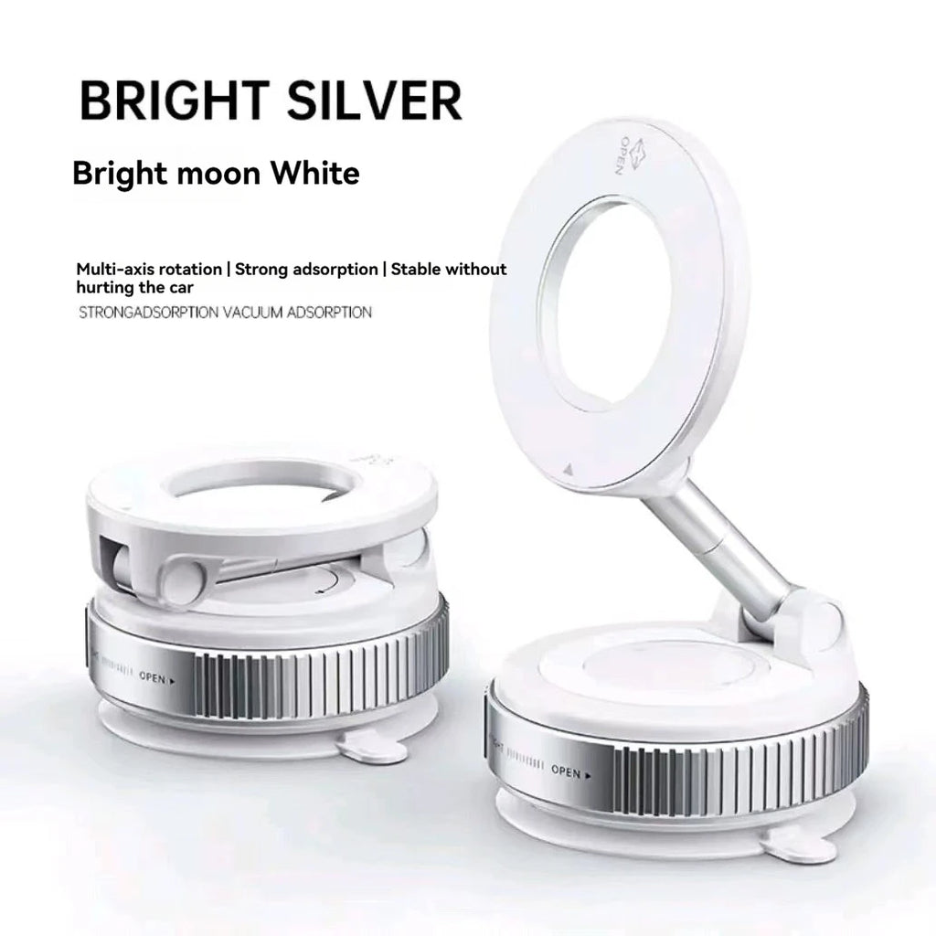 Car Mount Vacuum Magnetic Holder Foldable Strong Suction Stand For Cell Phone For phone with Magnetic sheet and Live Streaming
