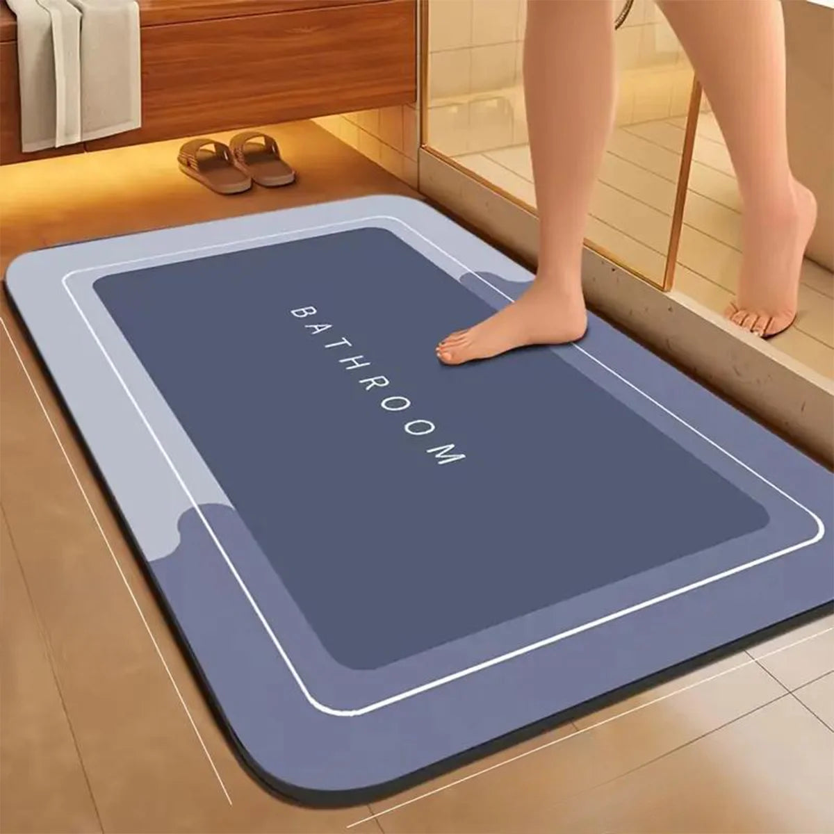 Simple bathroom non-slip floor mat diatom mud toilet dirt-resistant mat entrance mat shower room door mat