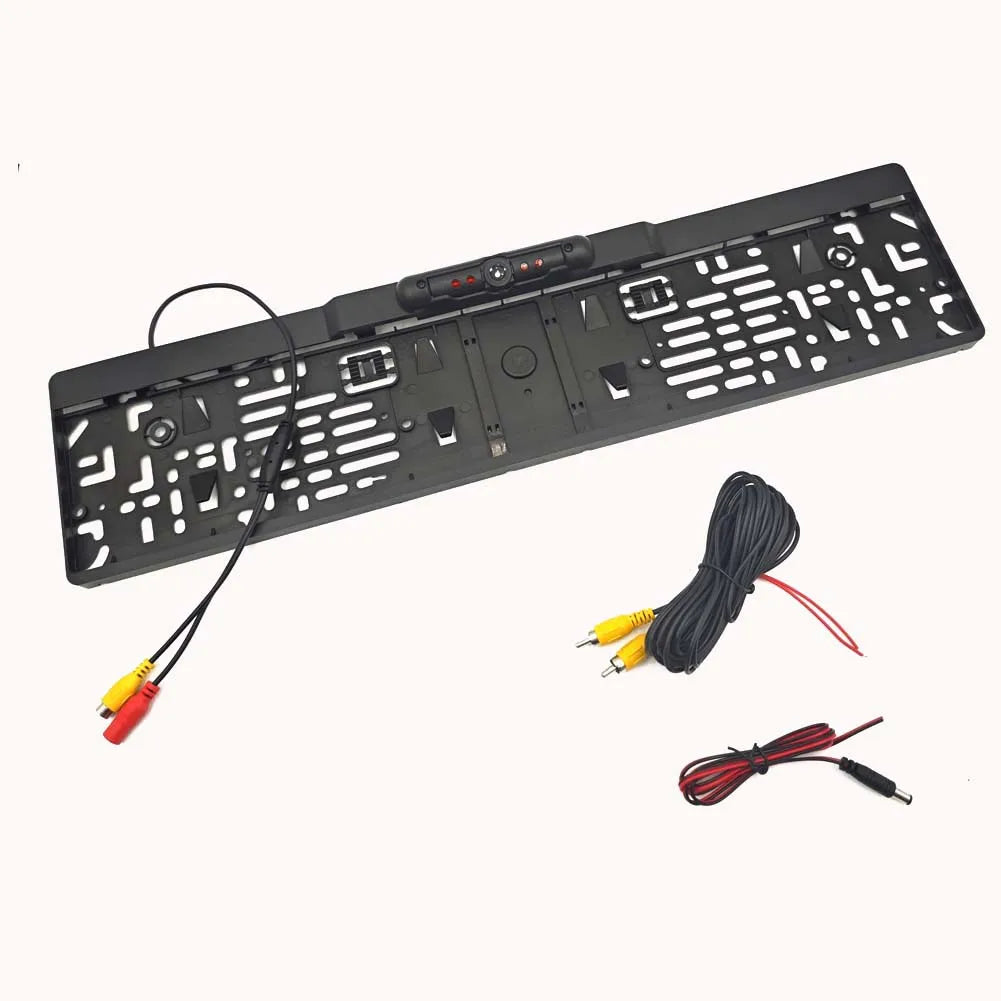 HD Car Rear View Camera EU License Plate Frame Reverse Camera Wide Angle Waterproof Night Vision Fits for Parking Monitor GPS