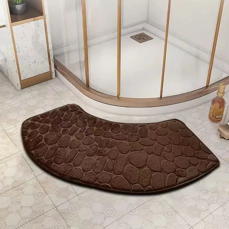 Curved bathroom mat thickened shower room absorbent door mat toilet bathroom non-slip mat dirt-resistant entrance mat