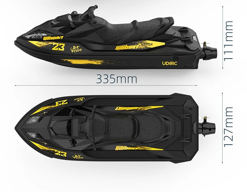UDI023 RC Speedboat 2.4G Jet Spray RC Boat Remote Control Ship Waterproof Self-Righting LED Lights RTR High-Speed Models Toys