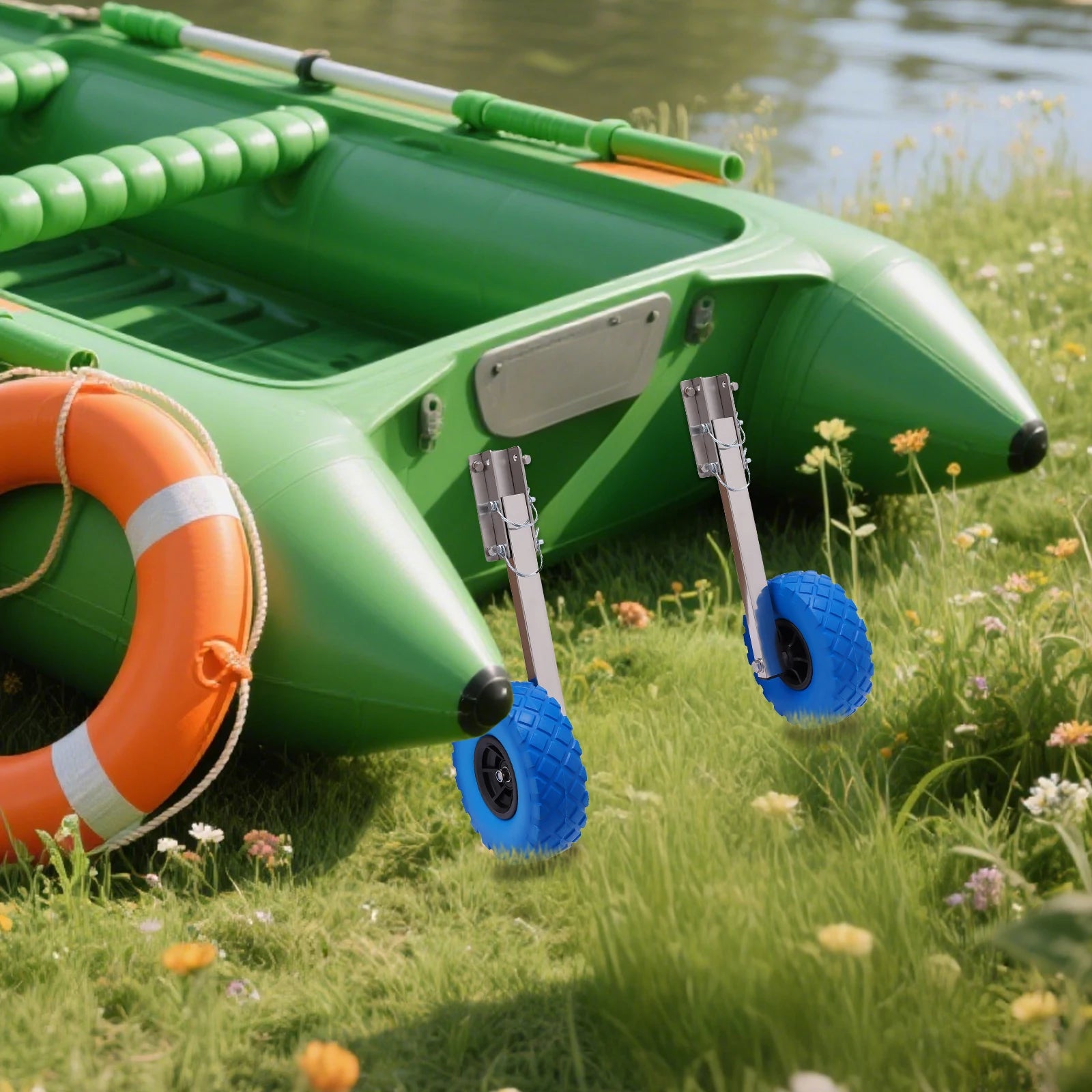 Portable Lightweight Dinghy Cart with 9.84'' Wheels,330lbs Load Capacity,Universal for Fishing Boat,Inflatable Watercraft,SUP