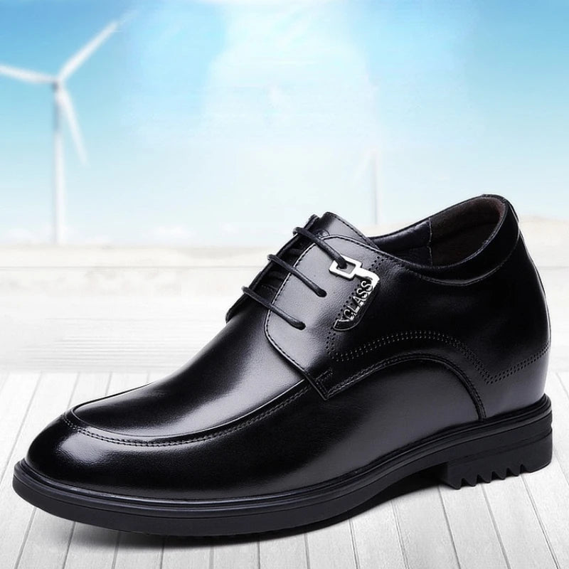 Height Increasing Shoes for Men's Leather Casual Shoes Comfortable Breathable Men Increased 10cm Wedding Elevator Shoes