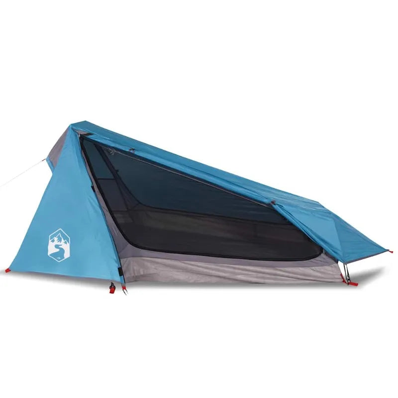 1-Person Blue Tunnel Tent Suitable for Outdoor Camping Use
