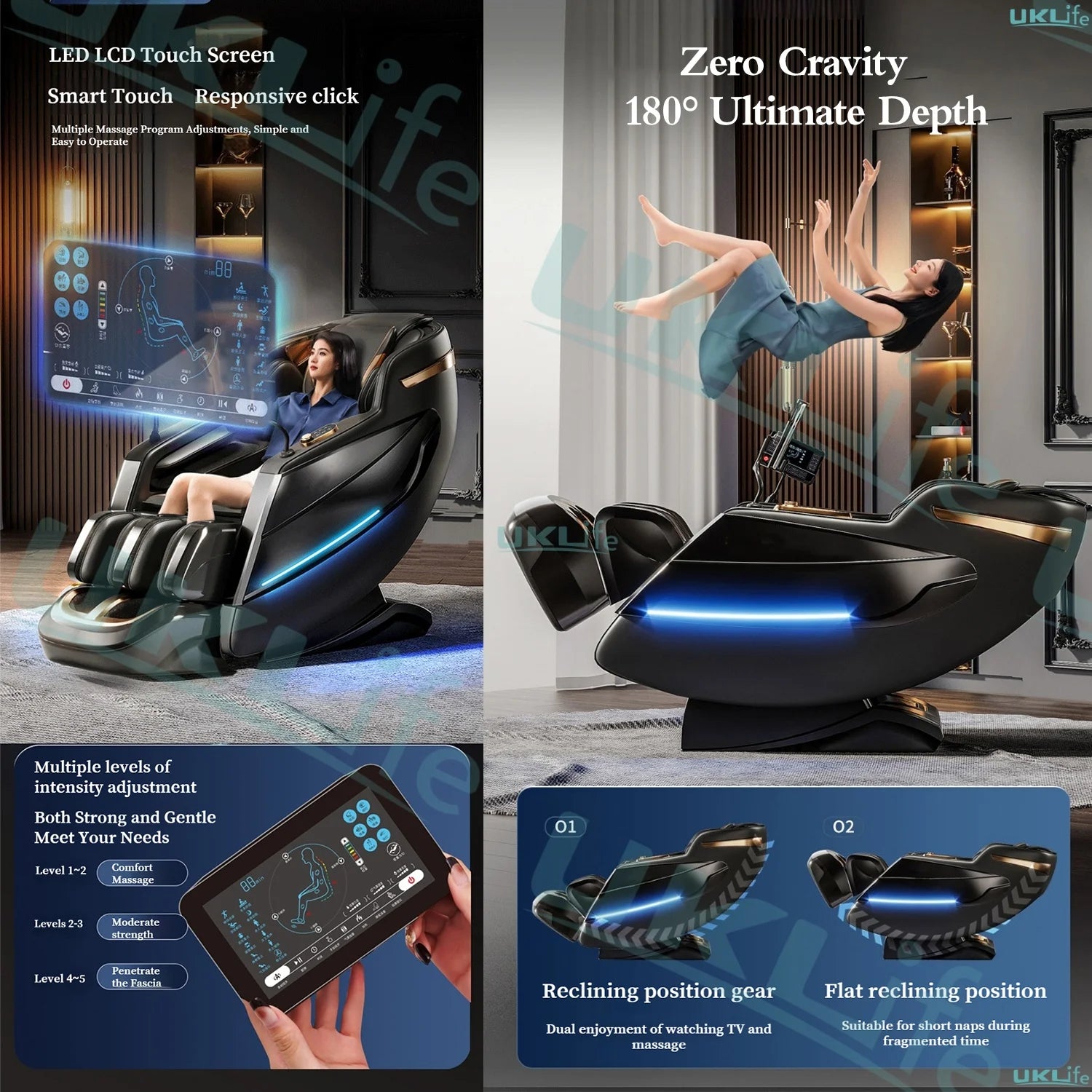 2026 MAX6D Dual-Core Jade Massage Chair with Calf Massage, 152cm Dual SL Track, AI Voice Control, Zero Gravity Mode