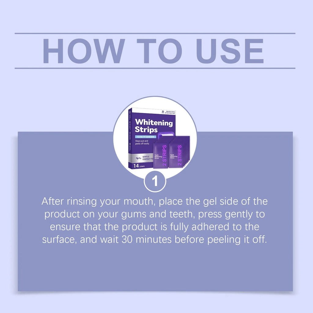 Purple Teeth Whitening Strips Oral Hygiene Fresh Breath Brighten Tooth Bleaching Long Lasting Oral Care Tooth Whitener Patches