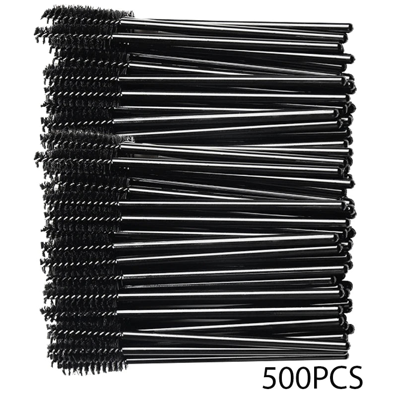 500/1000pcs Eyelash Brush Applicator Wholesale Lash Mascara Wands Brushes For Eyelash Extension Eyebrow Spoolies Beauty Tools