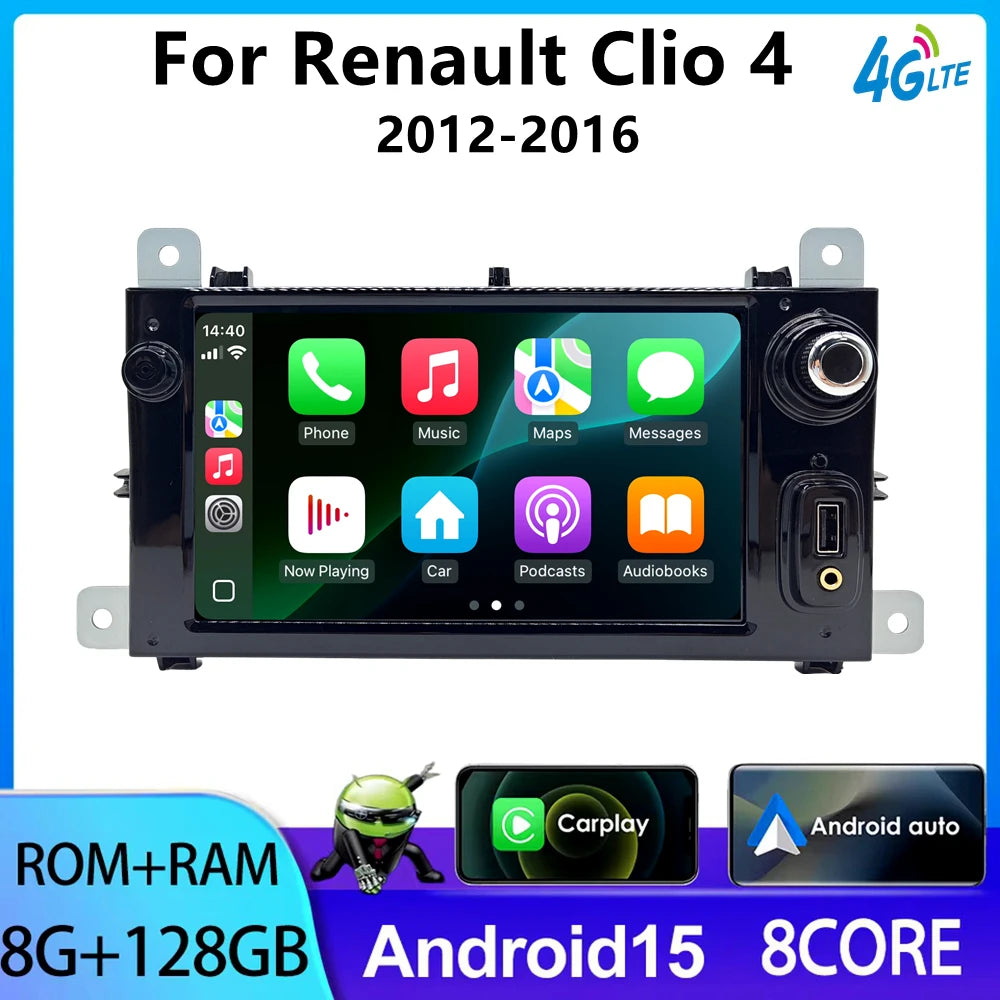 CarPlay Android Auto Car Radio for Renault Clio 4 2012-2017 GPS Intelligent Systems Stereo Multimedia Autoradio 7 inches