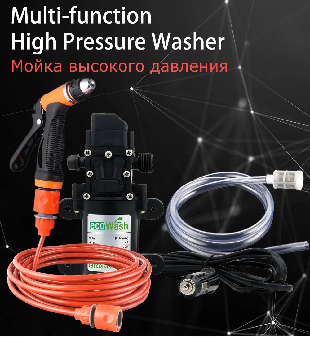 Car Wash 12V Car Washer Gun Pump High Pressure Cleaner Car Care Portable Washing Machine Electric Cleaning Auto Device 2023