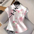 Qipao Shirts for Women Clothing Hanfu Tshirt Harajuku Ethnic Style Summer Streetwear Y2k Top Vintage T-Shirts Women Clothes