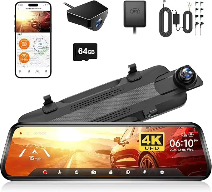 WOLFBOX G930 10" 4K Dash Camera
