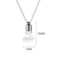 Ashes Holder Glass Bottle Necklace Transparent Glass with Chain Perfume Vial Pendant Fillable Keepsake Memorial Necklace