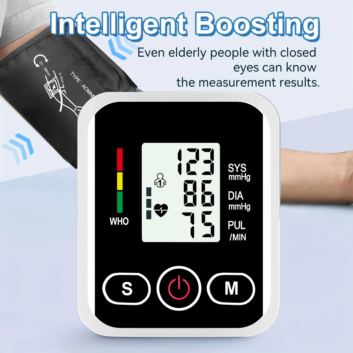 Automatic Arm Blood Pressure Monitor – Digital Tensiometer with Heart Rate, Pulse & SpO₂ Oximeter for Home Health Use