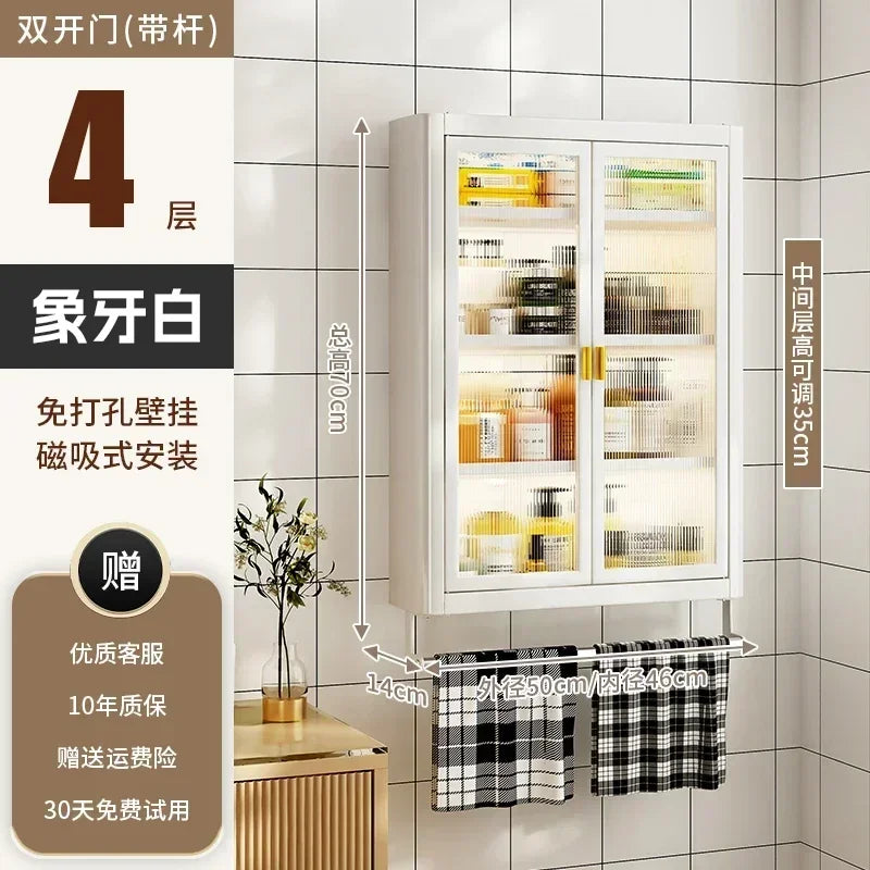 Modern Wall Mounted Bathroom Cabinet white Waterproof Storage Organizer Shelf for Toilet Vanity Bathroom home Decor Furniture
