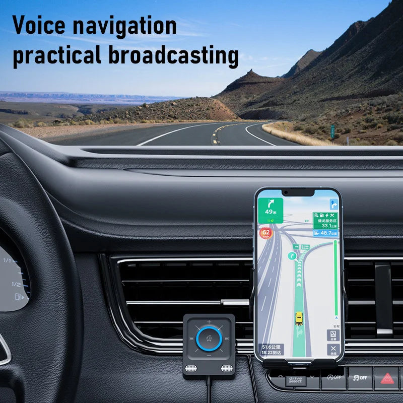 AUX Car Adapter Bluetooth 6.0 Stronger Dual Mics & Noise Cancellation Bluetooth Receiver For Car Music/Hands-Free Calls