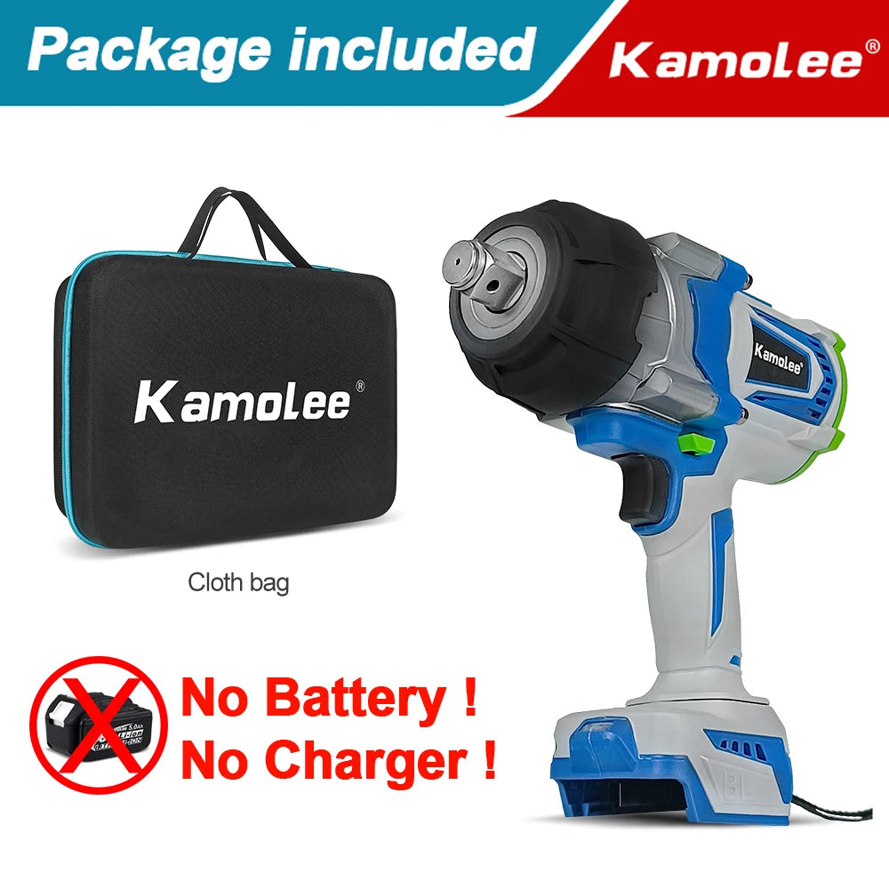 Clé électrique sans balais Kamolee 3/4 pouce 4100NM Clé à chocs Outil électrique pour batterie Makita 18v