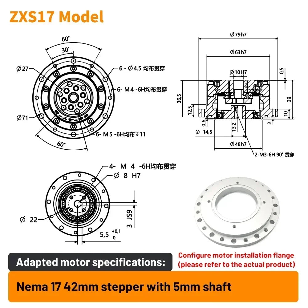 Cup Type Harmonic Reducer Gearbox Harmonic Gear Drive Robot Arm Robotic Arm Collaborative Robots for Humanoid Robot Manipulator