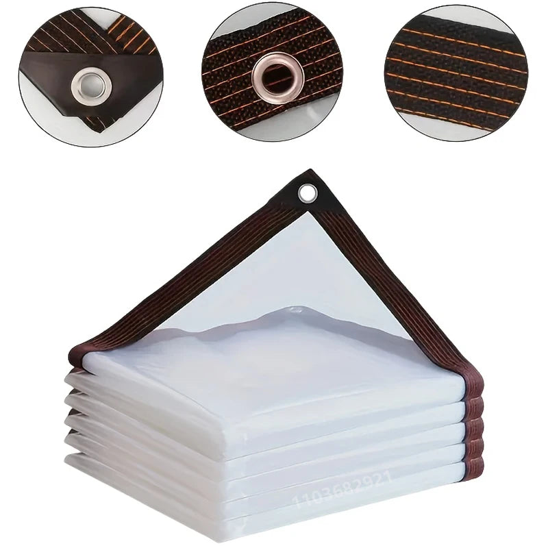 2x2m Transparent Rainproof Shading Cloth Tarpaulin Lightweight Waterproof Tarpaulin Cover Tarpaulin Transparent Rainproof Cloth