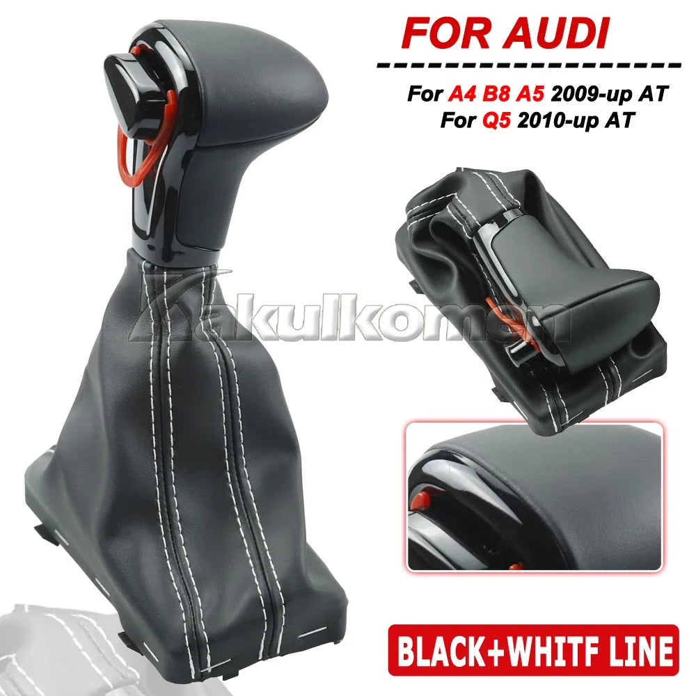 Auto Automatic Shift Knob For Audi A6 C6 A4 B8 A5 Q5 2009 2010 2011 2012 2013 2014 Gear shift knob boot