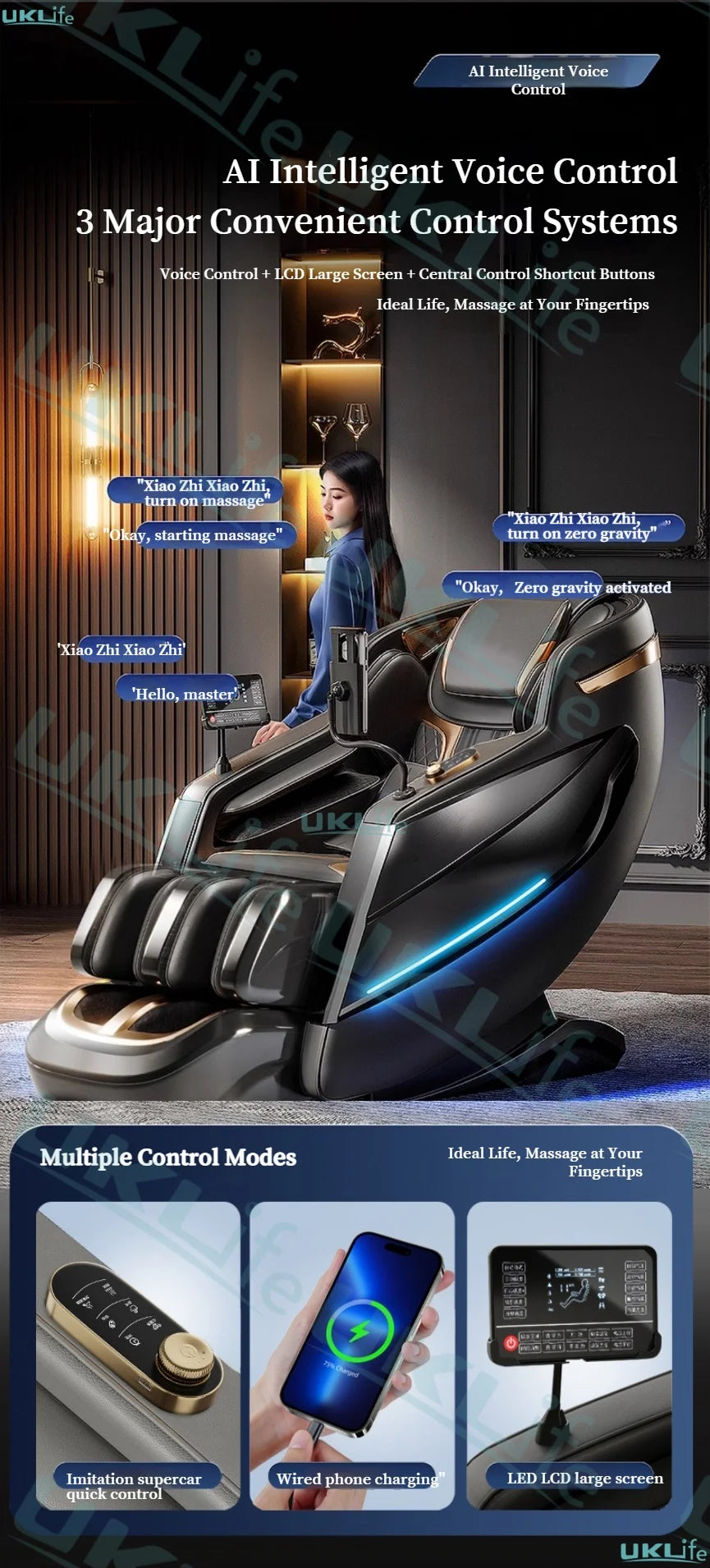 2026 MAX6D Dual-Core Jade Massage Chair with Calf Massage, 152cm Dual SL Track, AI Voice Control, Zero Gravity Mode