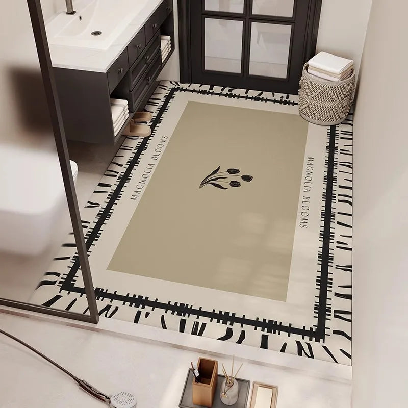 VIKAMA Bohemian Ethnic Style Bath Mat Diatomite Water Absorption Anti-Slip Wash Basin Mat Bathroom Toilet Carpet Home Decor
