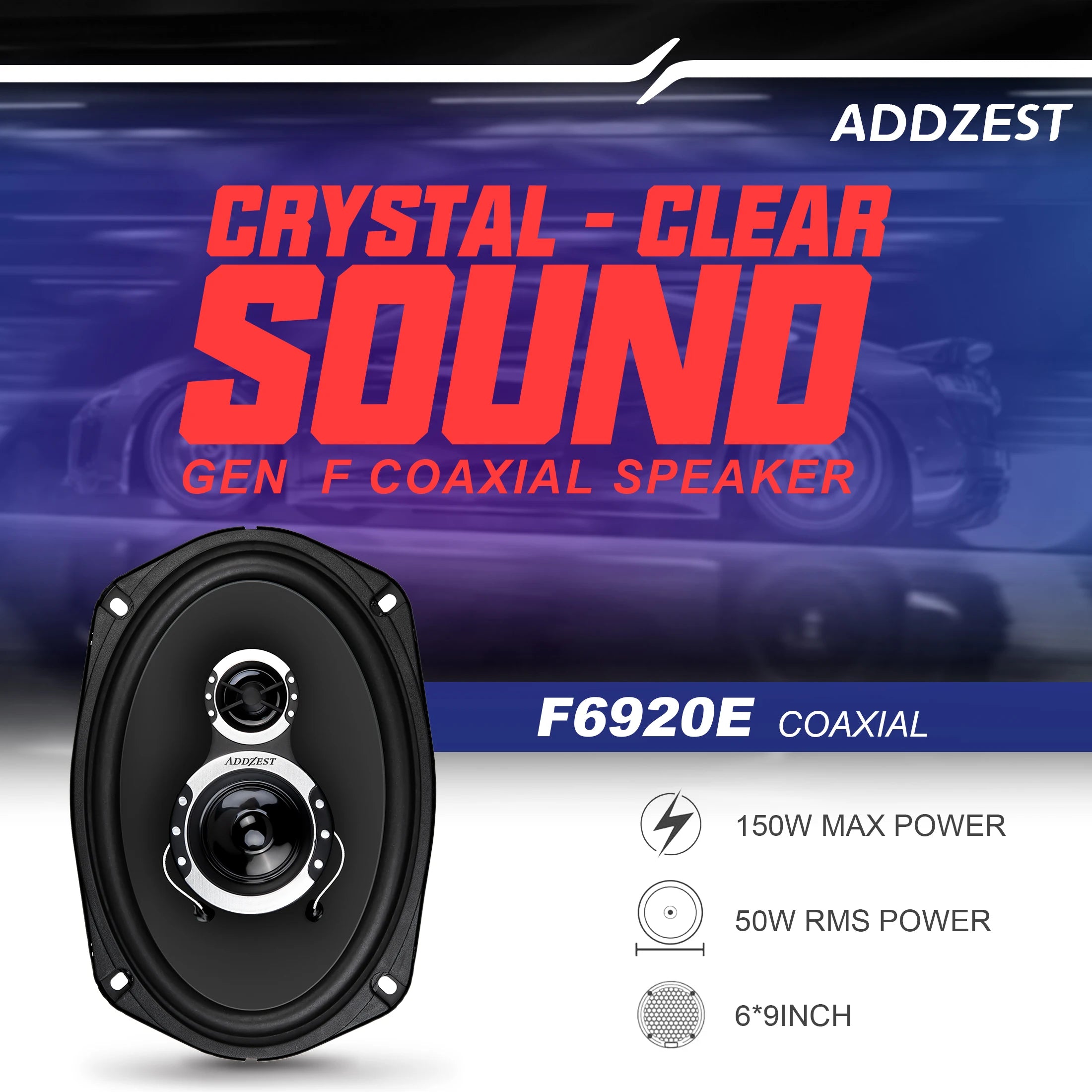 2PCS 6*9" Car Coaxial Speakers with 150W Max Power, PEI Tweeter Hybrid Surround, Car Door Speakers, Great Stock Replacement