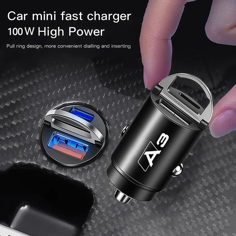 Micro Car Quick Charger Vehicle Cigarette Lighter Convert Plug For Audi A3 A4 A5 A6 A7 A1 A2 A8 Q1 Q2 Q3 Q4 Q5 Q6 Q7 Q8 TT S5 B8