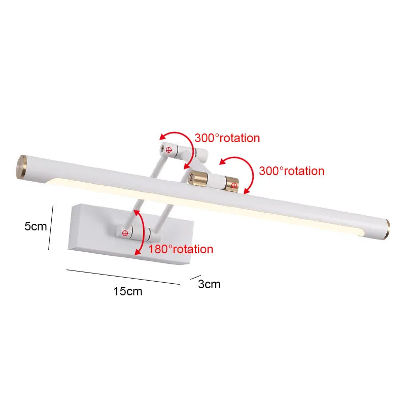 Mirror Light LED Wall Lamp Modern Bathroom Wall Light 43cm 58cm AC85 - 265V Indoor Lighting Bedroom Wall Sconces Light Fixtures
