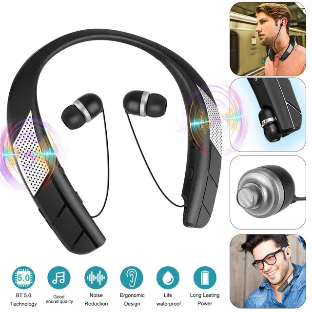 LZ-6 LZ-5 Bluetooth 5.0 Neckband Headset Wireless Earphone Speaker Headphone Waterproof Sport Headset With Mic Noise Cancelling