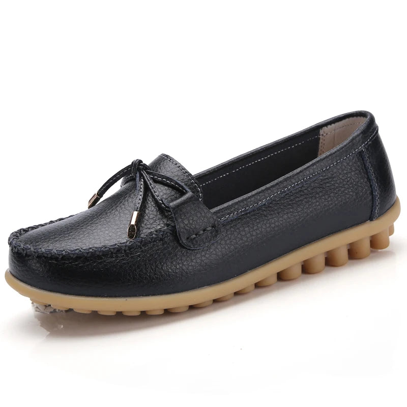 2025 New Woman Flats Shoes Ballet Flat Sneakers Genuine Leather Spring Soft Moccasins Ladies Boat Ballerina Espadrilles Creepers