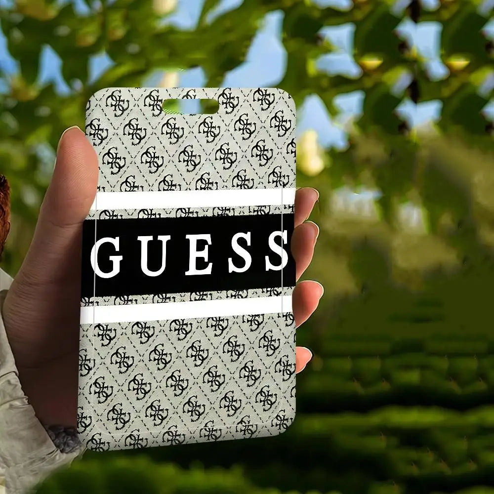 Étui pour cartes unisexe Fashion G-Guess-s, étui porte-cartes d'identité de travail pour femme avec lanière, étui porte-badges d'identité de travail d'affaires