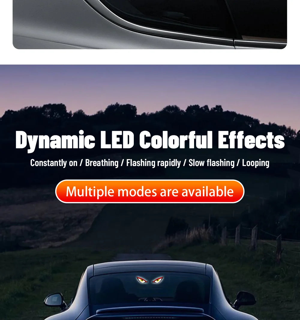 Monster Eye Antenna Flash Light Solar Car Decoration Demon Light Universal Roof Anti-Rear-End Demon Eye Modification