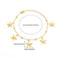 316L Stainless Steel Starfish Shell Charms Anklet For Women Fashion Gold Color Chain Summer Beach Aesthetic Jewelry Accessories