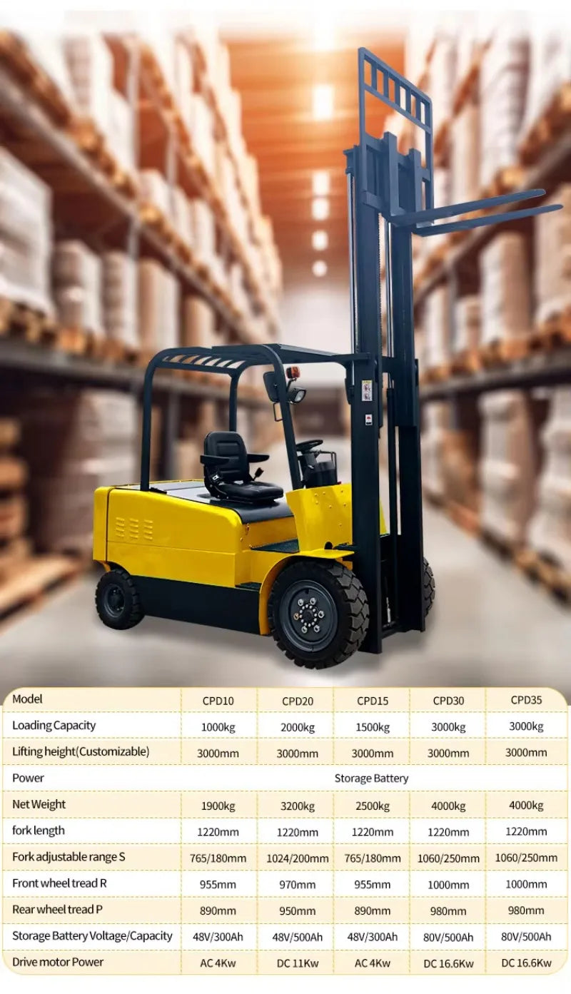 YG Customized Portable for Small WarehousesMini Size 3Ton Electric Forklift