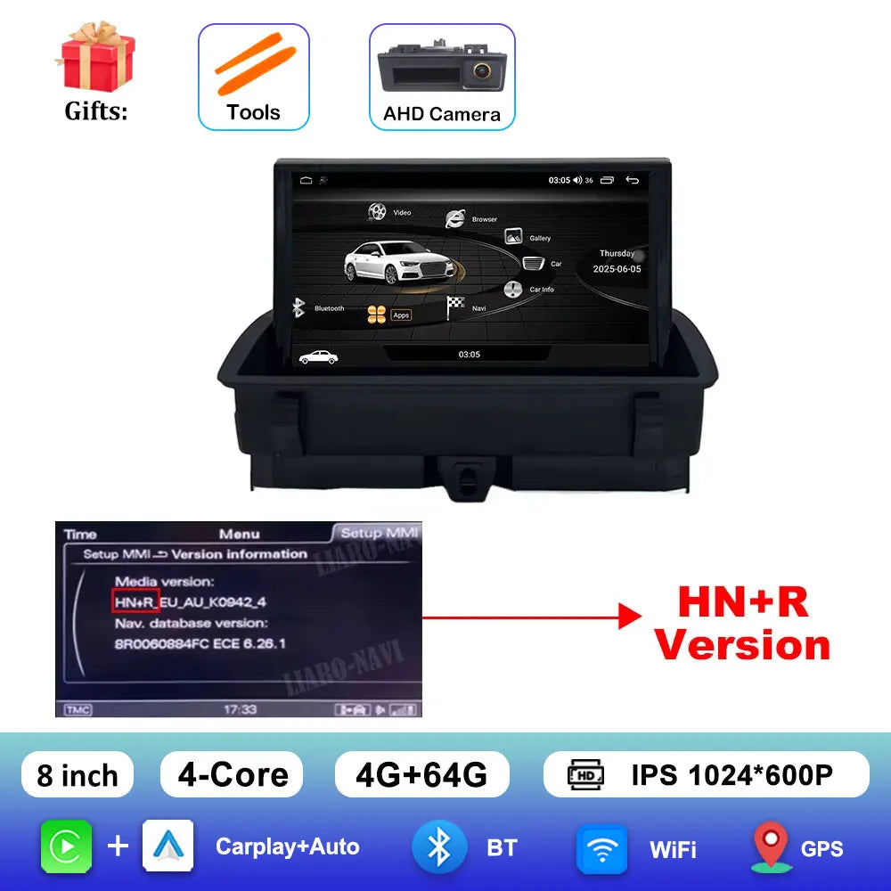 Audio DSP Stereo GPS Navi 8 inch Android 15 System for Audi Q3 2011 2012 - 2018 Carplay Car Radio Multimedia Player BT HD Screen